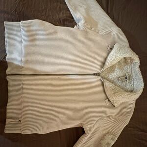American Rag Cream Sherpa-Lined Cardigan